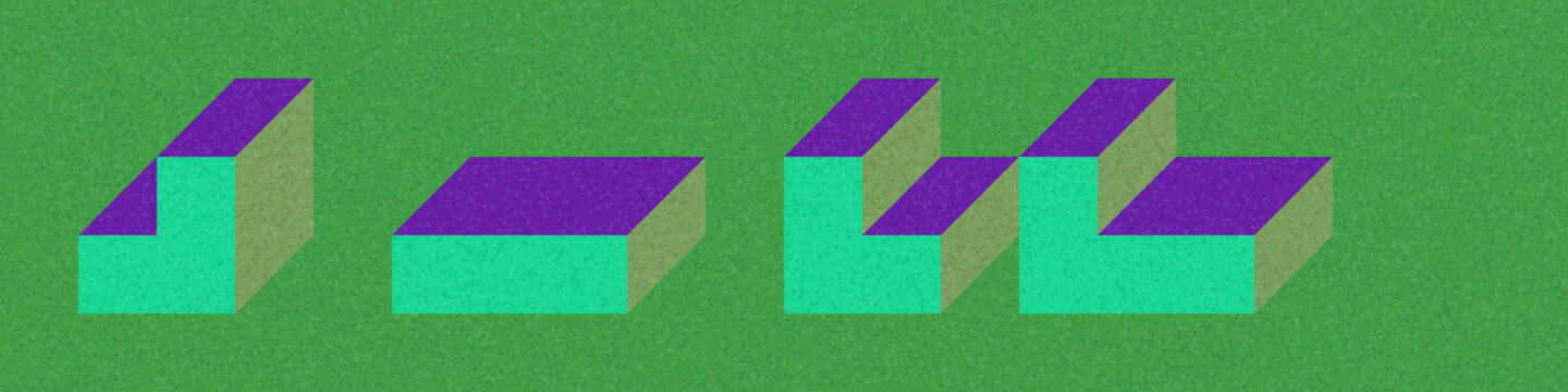 Implementation of Edward Zajec&rsquo;s &ldquo;Il Cubo&rdquo; from 1971. Essentially a Truchet tile set of 8 tiles and rules for placement art illustration