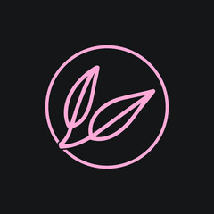 Nature leaf logo with circle vector template