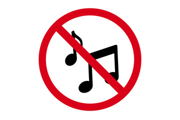 Please no music or sounds sign isolated on white background