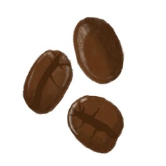 coffee beans isolated on white background 