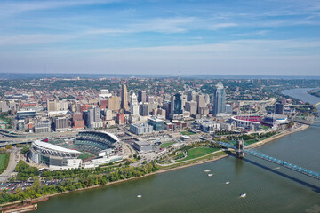 Aerial View of Cincinnati, Ohio and the Ohio River