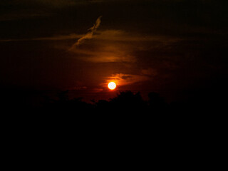 sunset over the lake