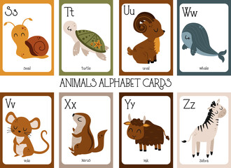 set of alphabet cards STUWVXYZ