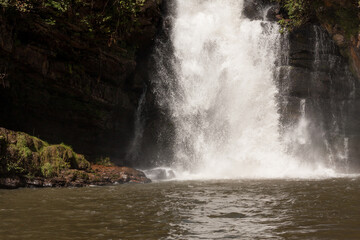 The Beautiful Indaia Waterfall one of seven waterfalls along the trail at Indaia near Planaltina, and Formosa, Goias, Brazil