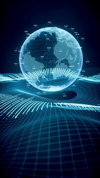 Coding digital planet with big data concept, 3d rendering.
