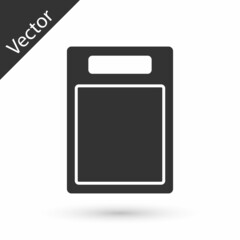 Grey Cutting board icon isolated on white background. Chopping Board symbol. Vector