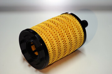 Filter element of a modern car close-up. Selected focus.