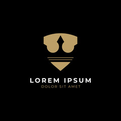 shield logo with a crown vector design