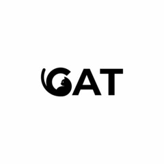 logo cat. Letter C made like a cat. Vector design logo. Vector illustration