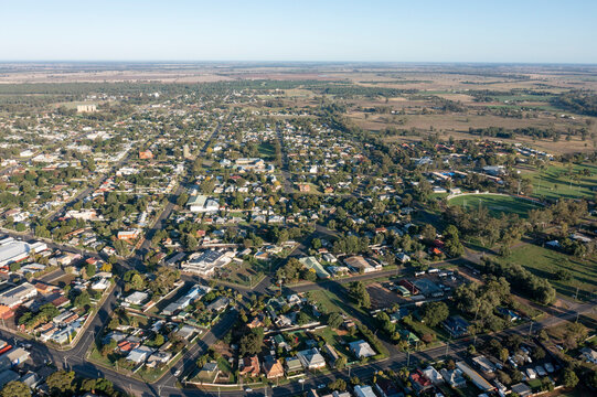 The town of Gilgandra in northern New South Wales and the castlereagh river.