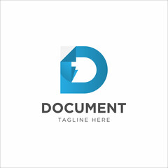 creative concept letter D document logo vector
