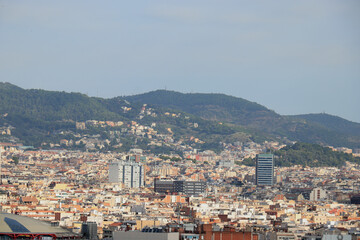 Barcelona, Spain - september 28th 2019: View of Barcelona, seen from Museu Nacional