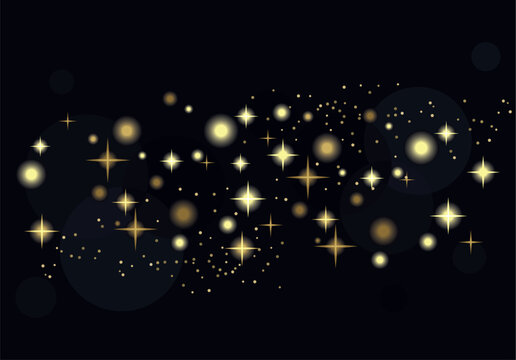 golden stars in black background