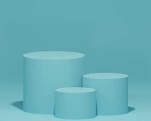 Empty podium with flat background 3d render