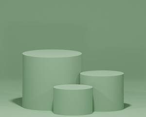 Empty podium with flat background 3d render