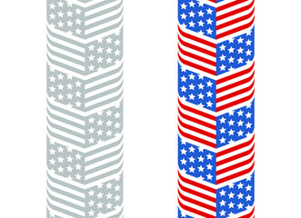 Obraz premium Set of red blue stripes with stars, Design elements
