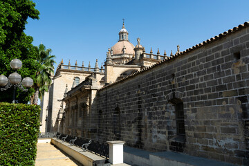 Walking in old part of Jerez de la Frontera, Sherry wine making town, Andalusia, Spain