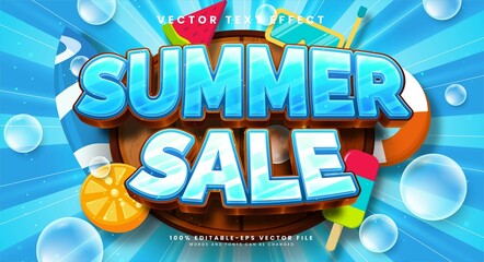 Summer sale editable text effect suitable to celebrate the summer event.