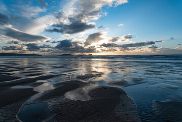 Llangennith Bay sunset. Gower. Swansea.