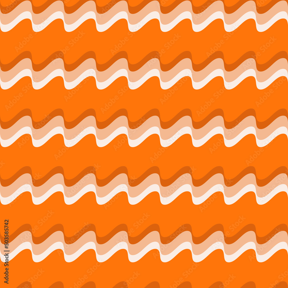 Aufkleber Orange decorative waves. Beautiful orange lines are used as background and texture.