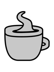 Dampfende heiße Kaffeetasse 