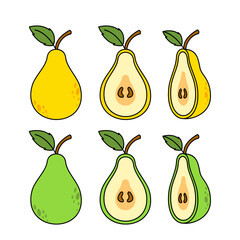 slice pear doodle hand drawn design