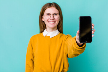 young adult pretty woman. phone concept