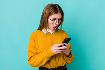 young adult pretty woman. phone concept