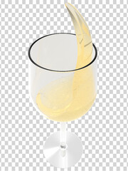 3d glass of wine png