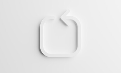 arrow icon move in a square,a symbol of the movement,refresh arrow icon placed on a white background,3d illustration.