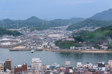 千光寺から撮影した尾道水道と都市景観