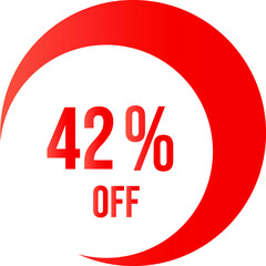 42 percent off with orange vector off circle format