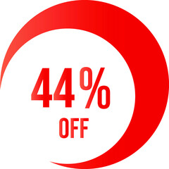 44 percent off with orange vector off circle format