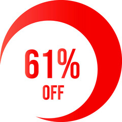 61 percent off with orange moon shape vector off.eps