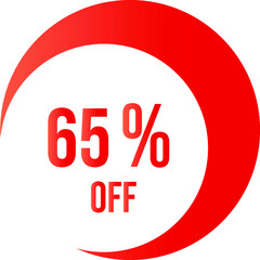 65 percent off with orange moon shape vector off.eps