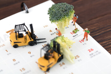 Miniature creative arbor day labor worker desk calendar
