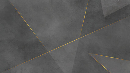 Black grunge corporate background with golden lines
