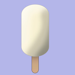 white popsicle ice cream on colorful pastel pink purple background
