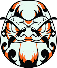 daruma myth from japanese artwork vector illustration