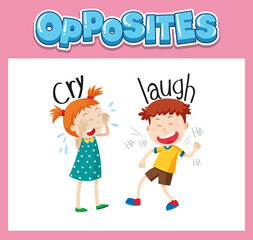 Fototapeta na wymiar Opposite English words for kids