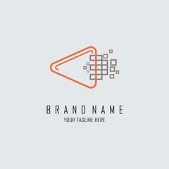 Arrow cursor outline logo template design vector for brand or company and other