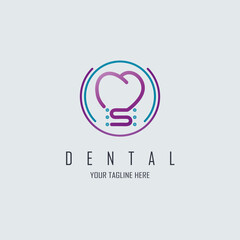 Obraz premium dental outline modern logo template design for brand or company and other