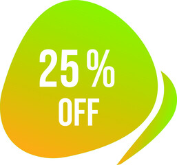 25 percent off vector green circle format off