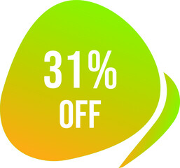 31 percent off vector green circle format off