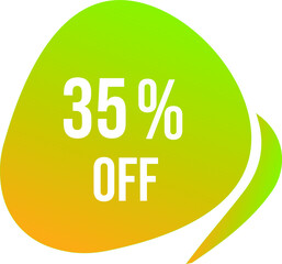 35 percent off vector green circle format off