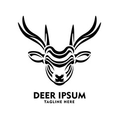 Deer face in modern logo design, perfect for company business logo and brand product design