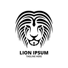 Lion face in decorative logo style, perfect company business logo and brand design
