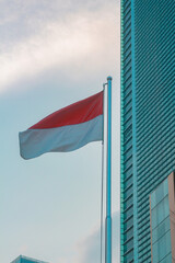 This red and white flag is the flag of the Indonesian state