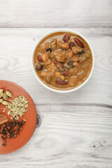 Indian traditional food aloo with beans gravy