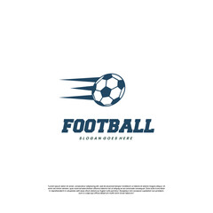 fast ball logo design on isolated background, fly football logo design icon template